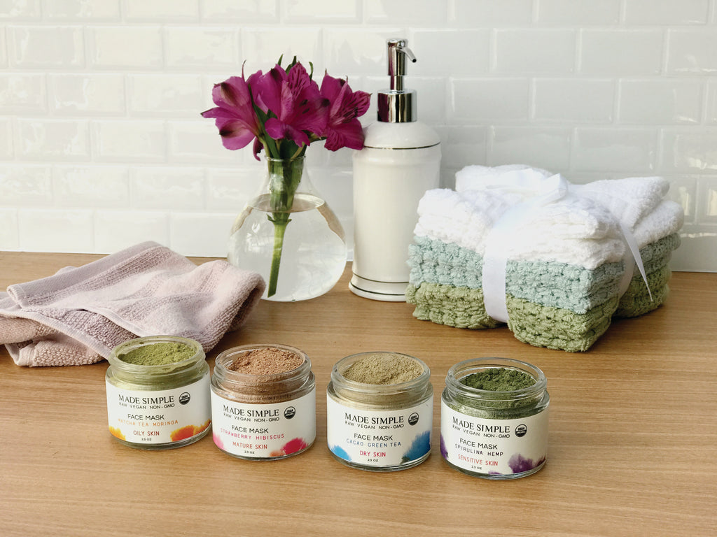 Cacao Green Tea Face Mask for Dry Skin - Certified Organic, Vegan & Cruelty-free