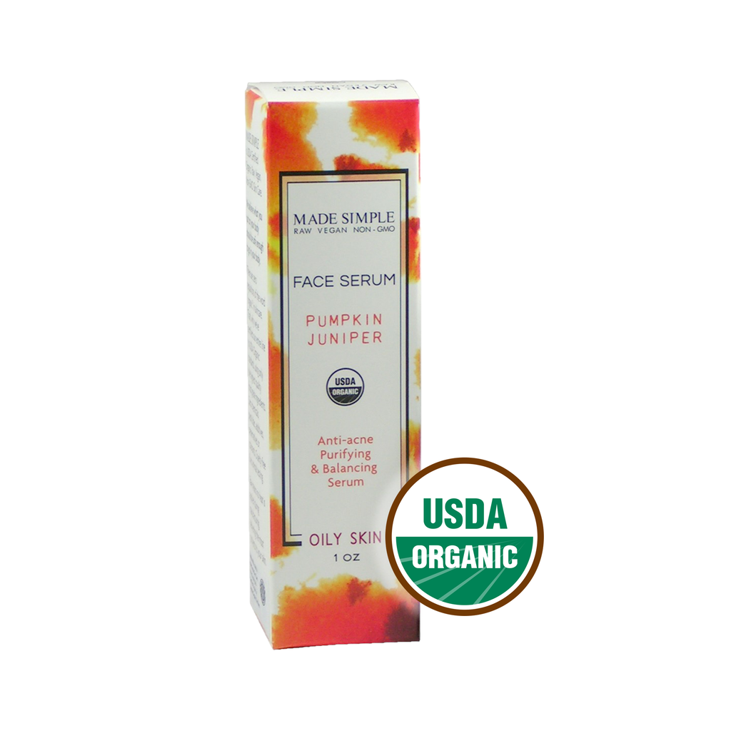 Pumpkin Juniper Face Serum for Oily Skin - Certified Organic, Vegan & Cruelty-free